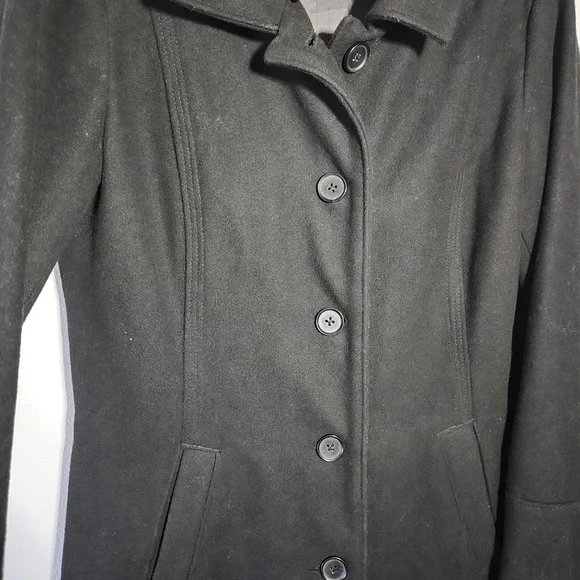 Banana Republic Wool Blend Peacoat – Black – Size Medium - Picture 3 of 10